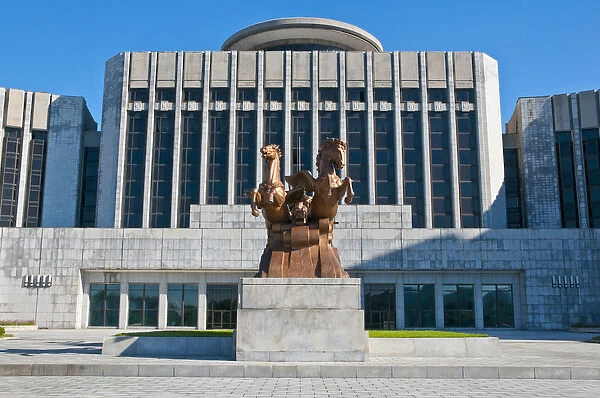 Horsestatue before the Childrena's palace, Pyongyang, North Korea