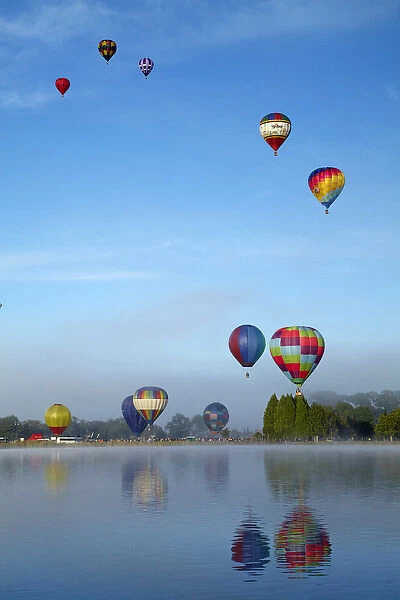 Hot air balloons, Balloons over Waikato Festival, Lake Rotoroa, Hamilton, Waikato