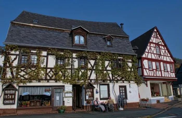 Framed Print : Hotel Jagerhof in village of Kamp Bornhofen, Germany, on the Rhine Framed Print : Hotel Jagerhof in village of Kamp Bornhofen, Germany, on the Rhine