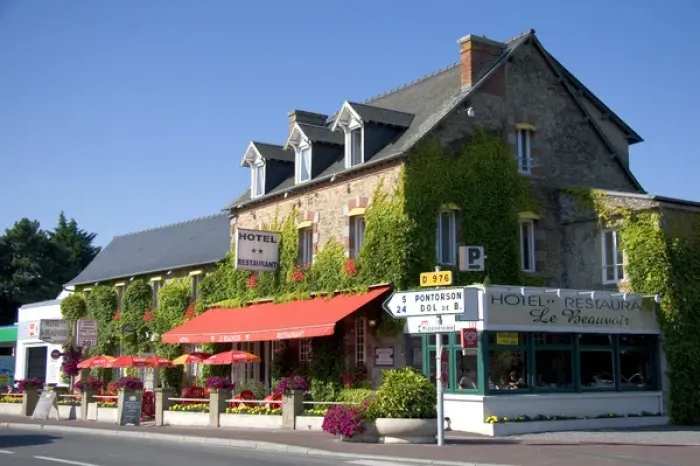 Framed Print : A hotel and restaurant at Beauvoit in the region of Basse-Normandie, France Framed Print : A hotel and restaurant at Beauvoit in the region of Basse-Normandie, France