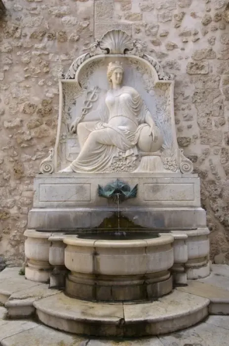Framed Print : Hotel de Ville fountain, Grasse, Provence, France