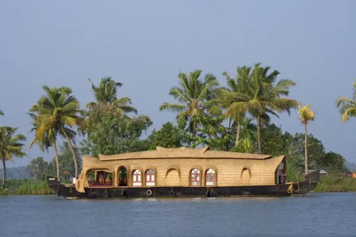 Framed Print : Houseboat on the backwaters of Kerala, India
