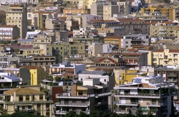 Framed Print : Housing in Cagliari, Sardinia, Italy