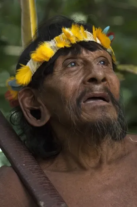 Framed Print : Huaorani Indian, Gabaro Community. Yasuni National Park, Amazon rainforest, Ecuador