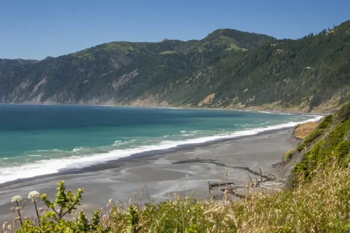 Framed Print : Humboldt County California. Black Sand Beach along the Lost Coast