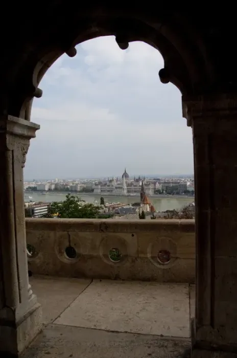 Framed Print : Hungary, Budapest, Buda, Castle Hill, Fishermans Bastion. View across Danube Framed Print : Hungary, Budapest, Buda, Castle Hill, Fishermans Bastion. View across Danube