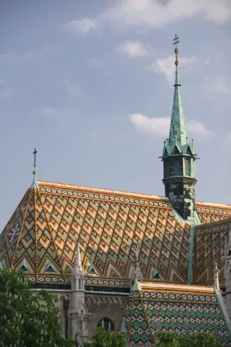 Framed Print : HUNGARY-Budapest: Buda / Castle Hill - Matthais Church (b. 1896) Roof Detail Framed Print : HUNGARY-Budapest: Buda / Castle Hill - Matthais Church (b. 1896) Roof Detail
