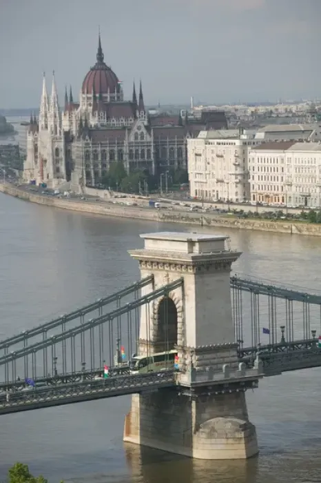 Framed Print : HUNGARY-Budapest: Buda / Castle Hill View of- Danube River, Szechenyi (Chain) Framed Print : HUNGARY-Budapest: Buda / Castle Hill View of- Danube River, Szechenyi (Chain)