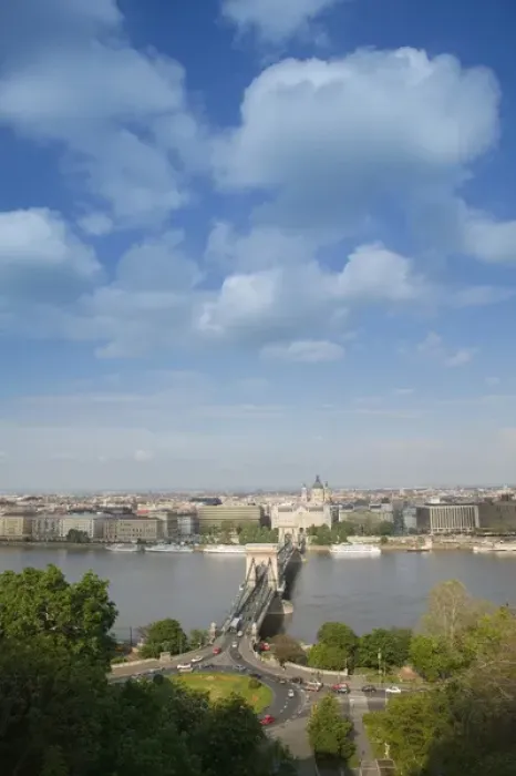 Framed Print : HUNGARY-Budapest: Buda / Castle Hill View of- Danube River, Szechenyi (Chain) Framed Print : HUNGARY-Budapest: Buda / Castle Hill View of- Danube River, Szechenyi (Chain)