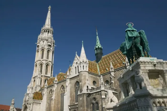 Framed Print : HUNGARY-Budapest: Castle Hill (Buda)- Detail of Matthias Church Framed Print : HUNGARY-Budapest: Castle Hill (Buda)- Detail of Matthias Church