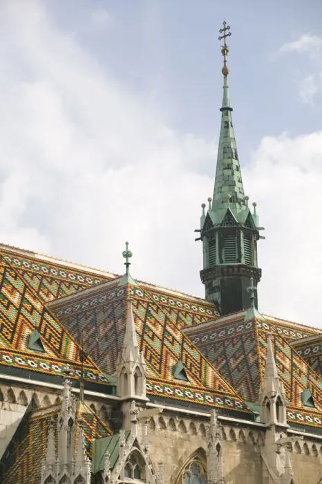 Framed Print : HUNGARY-Budapest: Castle Hill: Roof Detail / Matthais Church Framed Print : HUNGARY-Budapest: Castle Hill: Roof Detail / Matthais Church