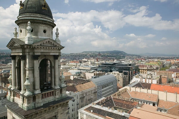 HUNGARY-Budapest: City View & basilica tower from St. Stephens Basilica