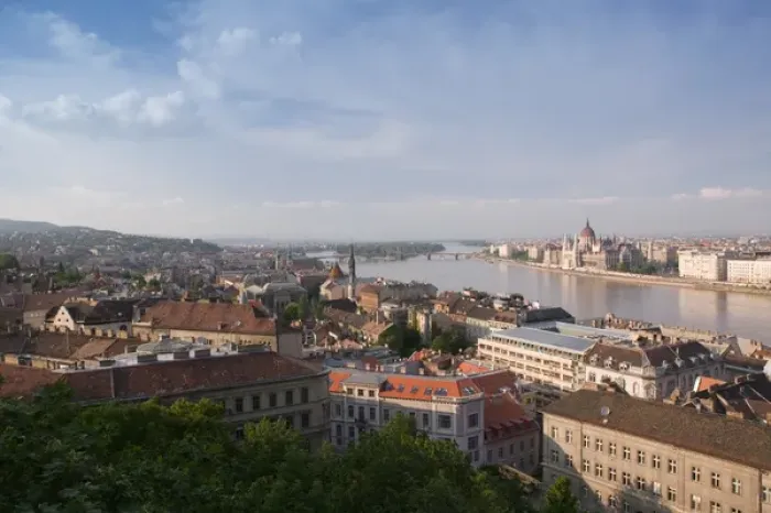 Framed Print : HUNGARY-Budapest: Danube River View from Fishermans Bastion Framed Print : HUNGARY-Budapest: Danube River View from Fishermans Bastion