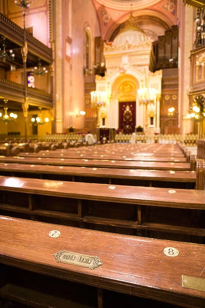 HUNGARY-Budapest: The Great Synagogue - Biggest in Europe Interior - Pew Detail