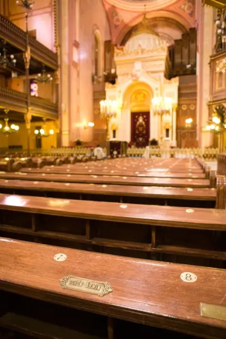 Framed Print : HUNGARY-Budapest: The Great Synagogue - Biggest in Europe Interior - Pew Detail Framed Print : HUNGARY-Budapest: The Great Synagogue - Biggest in Europe Interior - Pew Detail