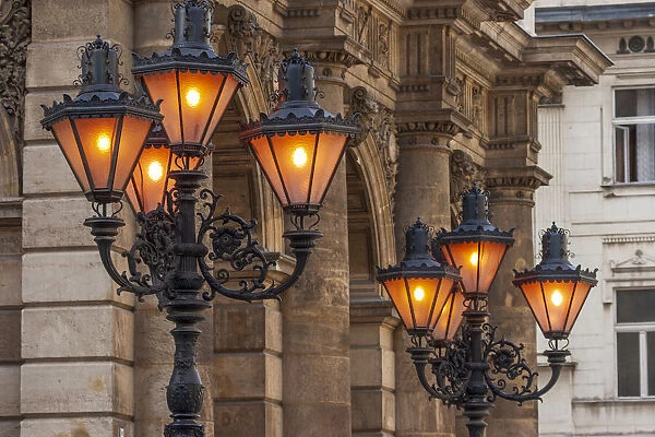 Hungary, Budapest. Streetlights