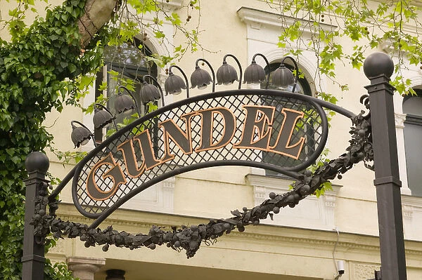 HUNGARY-Budapest: Varosliget  /  City Park- Sign for Gundel Most famous
