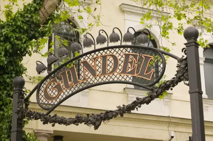 Framed Print : HUNGARY-Budapest: Varosliget / City Park- Sign for Gundel Most famous Framed Print : HUNGARY-Budapest: Varosliget / City Park- Sign for Gundel Most famous