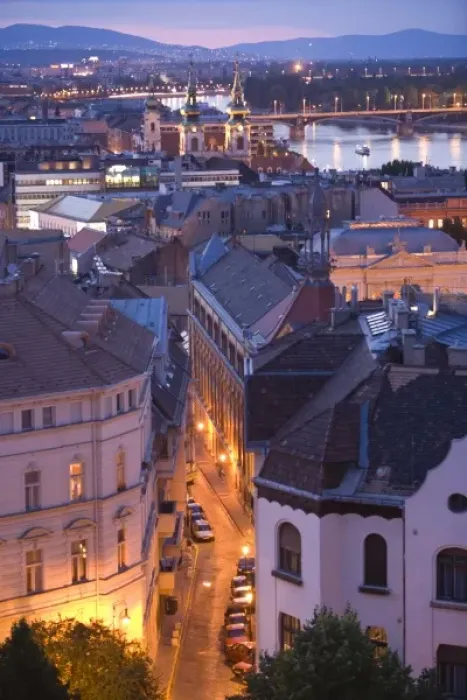 Framed Print : HUNGARY, Budapest. View of the Buda side of Budapest from Castle Hill. (RF)