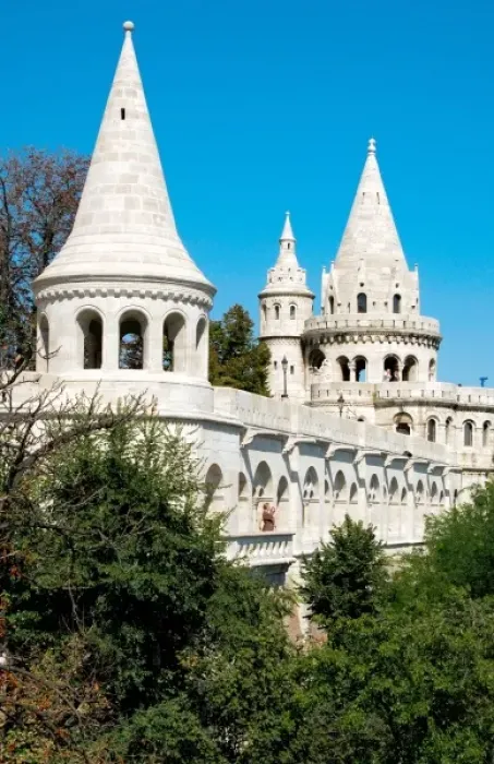 Framed Print : Hungary, Budapest. View of Fishermans Bastion, designed by Frigyes Schlek in Framed Print : Hungary, Budapest. View of Fishermans Bastion, designed by Frigyes Schlek in