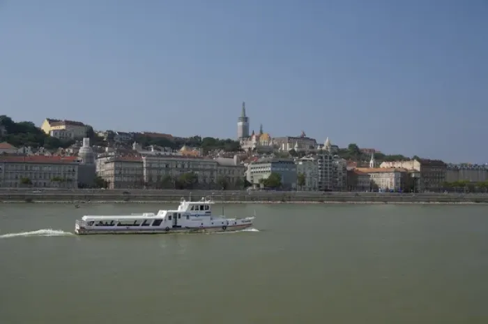 Framed Print : Hungary, Budapest. View from Pest across the Danube River to Buda. Castle Hill, Fisherman s