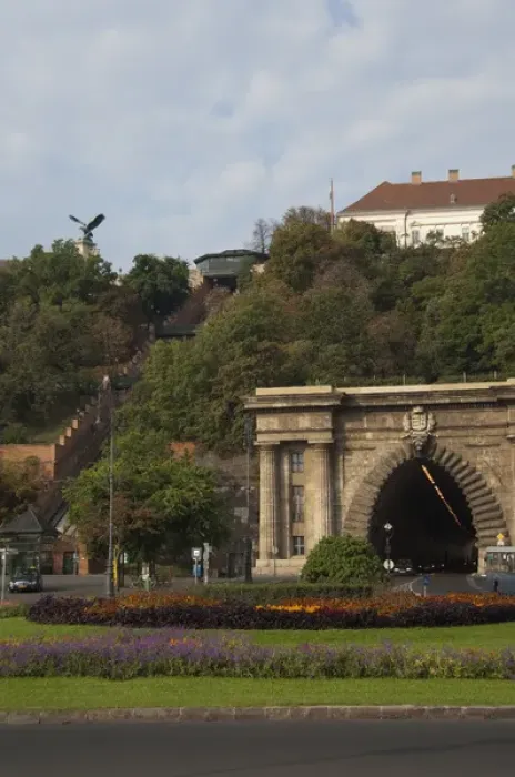 Framed Print : Hungary, capital city of Budapest. Tunnel to Castle Hill, finicular on left Framed Print : Hungary, capital city of Budapest. Tunnel to Castle Hill, finicular on left