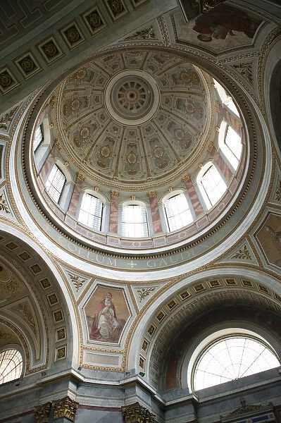HUNGARY-DANUBE BEND-Estergom: Estergom Basilica (b. 1856)- Dome Interior