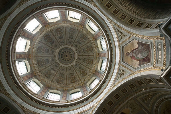 HUNGARY-DANUBE BEND-Estergom: Estergom Basilica (b. 1856)- Dome Interior