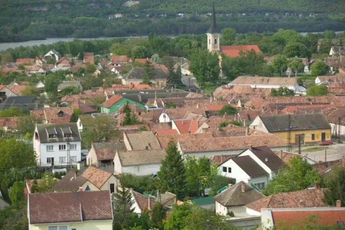 Framed Print : HUNGARY-DANUBE BEND-Estergom: Suburban Estergom Seen from Estergom Basilica