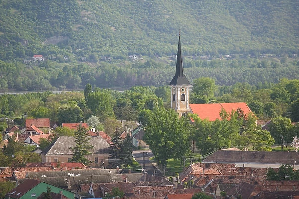 HUNGARY-DANUBE BEND-Estergom: Suburban View of Estergom from Estergom Basilica