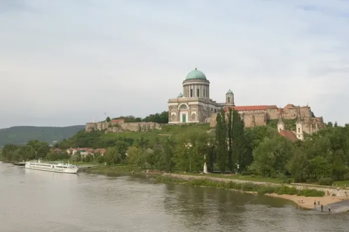 Framed Print : HUNGARY-DANUBE BEND-Estergom: View of Estergom Basilica (b. 1856) & Danube River Framed Print : HUNGARY-DANUBE BEND-Estergom: View of Estergom Basilica (b. 1856) & Danube River