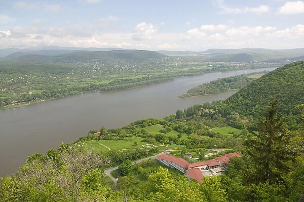 HUNGARY-DANUBE BEND-Visegrad: Danube River from Visegrad Citadel