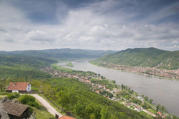 HUNGARY-DANUBE BEND-Visegrad: Visegrad Citadel (b. 1259) - View of Danube River
