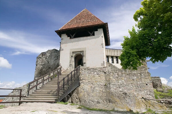 HUNGARY-DANUBE BEND-Visegrad: Visegrad Citadel (b. 1259) - Viewed from Nagy Villam