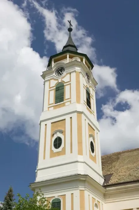 Framed Print : HUNGARY - Great Plain - BAJA: Franciscan Church (b. 1728)  /  Belltower