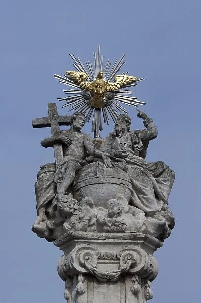 Hungary, Kalocsa. Downtown memorial column