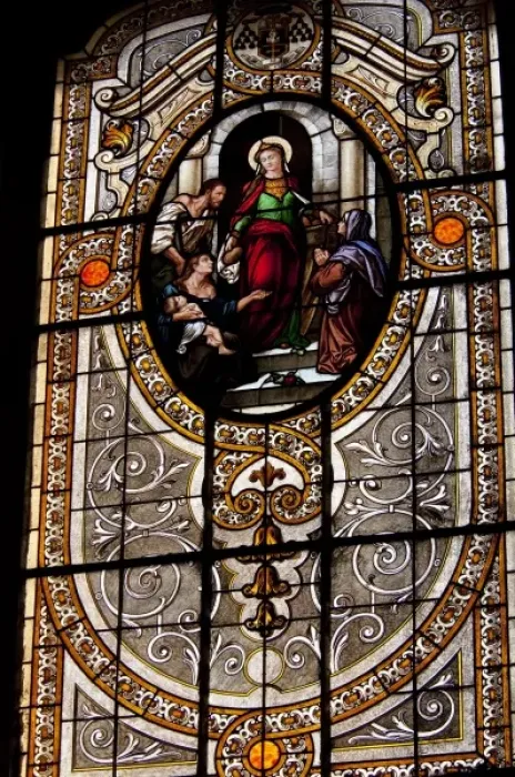 Framed Print : Hungary, Kalocsa. Historic baroque Kalocsa Cathedral, stained glass windows Framed Print : Hungary, Kalocsa. Historic baroque Kalocsa Cathedral, stained glass windows