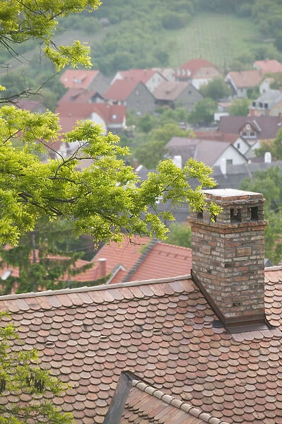 HUNGARY-Lake Balaton Region-TIHANY: Tihany Village Rooftops