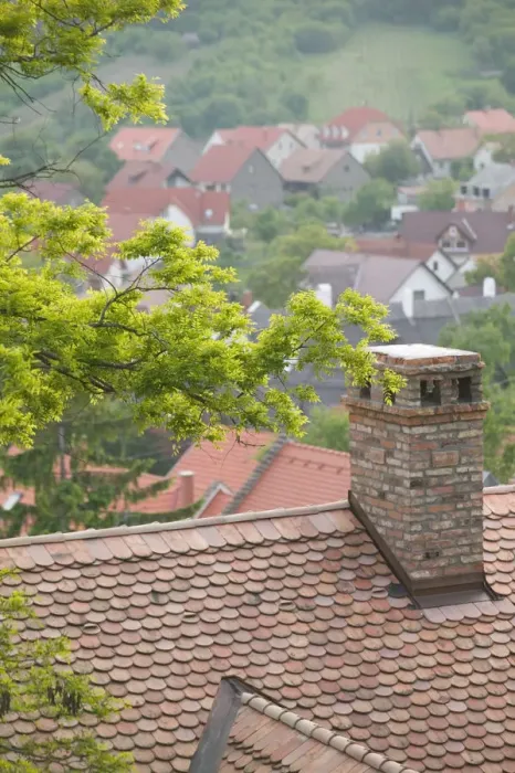 Framed Print : HUNGARY-Lake Balaton Region-TIHANY: Tihany Village Rooftops
