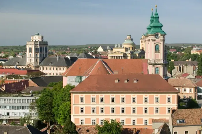 Framed Print : HUNGARY-Northern Uplands- EGER: Morning Town View from Eger Castle