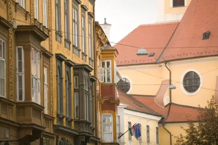 Framed Print : HUNGARY-WESTERN TRANSDANUBIA-Gyor: Old Town Buildings