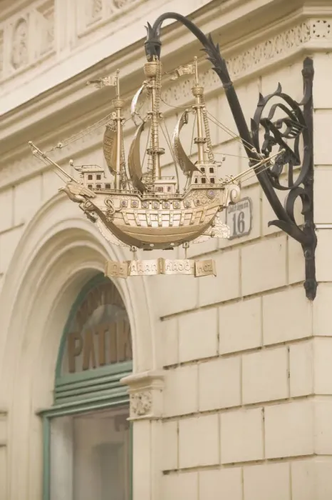 Framed Print : HUNGARY-WESTERN TRANSDANUBIA-Gyor: Ornate Ship Sign / Old Town Framed Print : HUNGARY-WESTERN TRANSDANUBIA-Gyor: Ornate Ship Sign / Old Town
