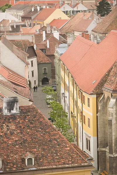 HUNGARY-WESTERN TRANSDANUBIA-Sopron: View of Szent Gyorgy utca (St. George Street)