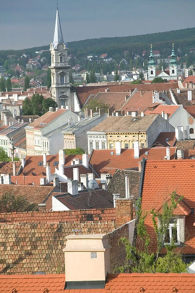 HUNGARY-WESTERN TRANSDANUBIA-Sopron: Town View  /  Morning Medieval Town on Austrian