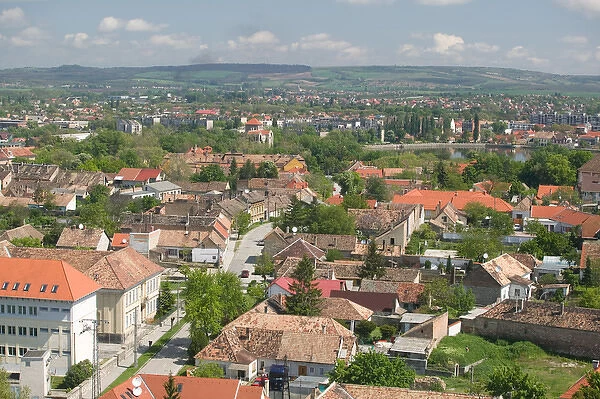 HUNGARY-WESTERN TRANSDANUBIA-Tata: Town View from Calvary Hill Lookout Tower