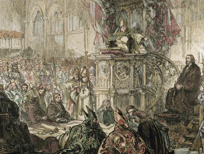 Framed Print : HUS, Jan (1369-1415). Czech priest, philosopher, reformer, and master at Charles