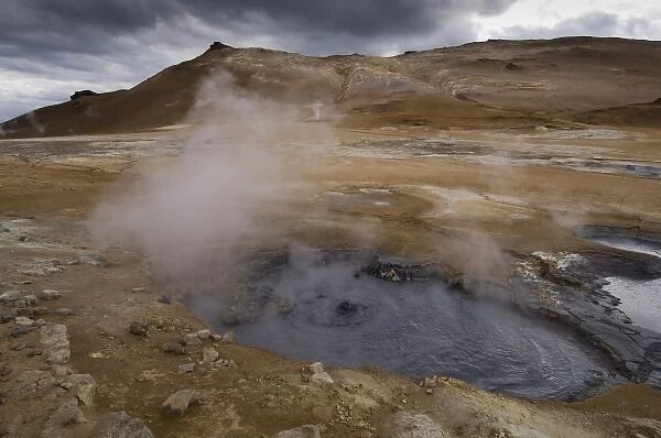 Hverir geothermal fields at the foot of Namafjall mountain, Myvatn lake area, Iceland