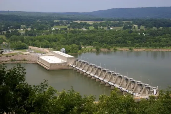 Framed Print : A hydroelectric dam, part of the Ozark Lake Project on the Arkansas River at Ozark, Arkansas Framed Print : A hydroelectric dam, part of the Ozark Lake Project on the Arkansas River at Ozark, Arkansas