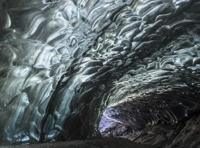 Framed Print : Ice cave in the glacier Breidamerkurjoekull in Vatnajoekull National Park. europe