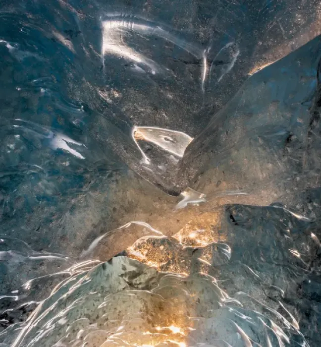 Framed Print : Ice cave in the glacier Breidamerkurjoekull in Vatnajoekull National Park